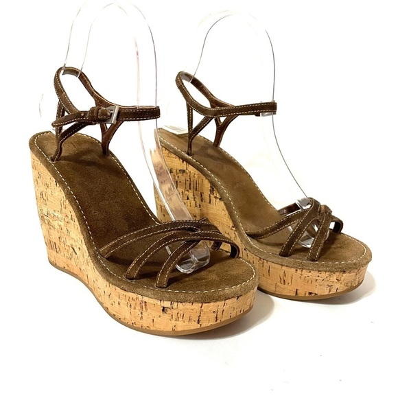 Prada cork wedge heels, authentic, size US 6, - Picture 1 of 16